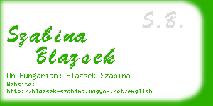 szabina blazsek business card